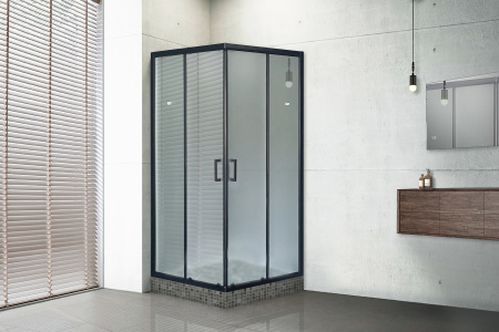 Душевой уголок Royal Bath HPD RB8090HPD-C-BL 90х80 стекло матовое профиль черный без поддона