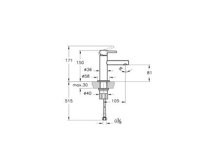 Смеситель Vitra Origin A4255526 на раковину медь