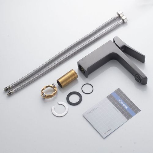 Смеситель Shevanik S4401T на раковину оружейная сталь - фото 4