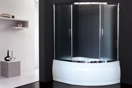 Душевая шторка на ванну Royal Bath ALPINE RB170ALP-C-CH 170х150 стекло рифленое профиль хром глянцевый ориентация универсальная