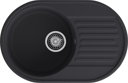 Кухонная мойка Granfest Quarz 18 черный 74х48 цвет черный поверхность матовая