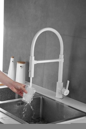 Смеситель для кухни Rose R133C на мойку белый