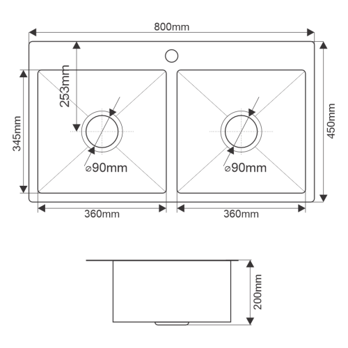 Кухонная мойка Melana ProfLine MLN-RS8045H 80x45 цвет сатин - фото 3
