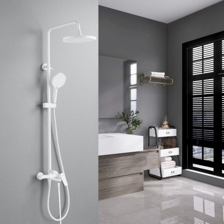 Душевая стойка Shevanik S4336C настенная цвет белый