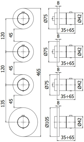Смеситель для ванны с душем Paffoni Modular Box MDE019ST настенный сталь - фото 2