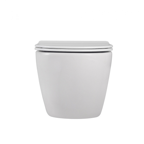 Унитаз подвесной Abber Bequem AC1100 белый с сиденьем микролифт безободковый каскадный смыв - фото 3