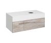 Тумба под раковину Runo ВУДЛАЙН 00-00001011 110х50 подвесная цвет серый/белый