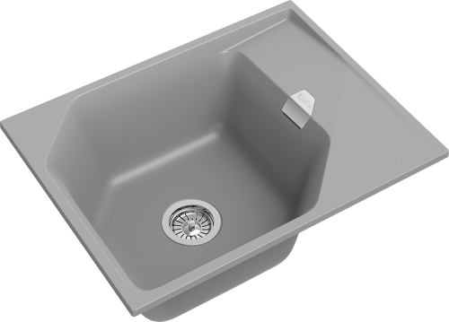 Кухонная мойка Rivelato LOCUS LS-65 grigio metallizzato 65х50 цвет серый металлик - фото 3