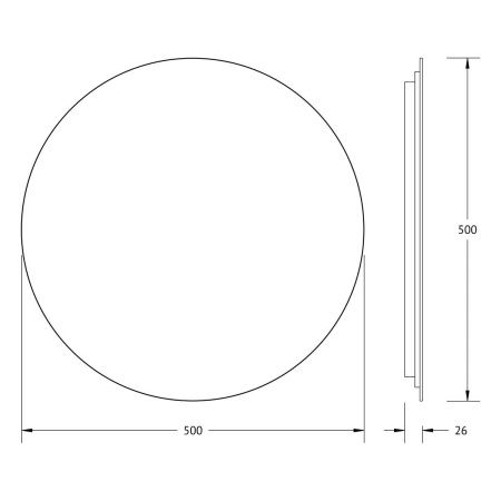 Зеркало с подсветкой Defesto OPTI DF 2842S 50х50 подвесное
