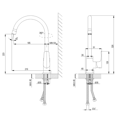 Смеситель для кухни LeMark Plus Factor LM1605C на мойку хром - фото 2