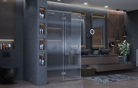 Душевой уголок Ambassador Diamond 12011107L 120х80 стекло прозрачное профиль хром без поддона