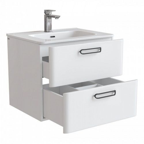 Тумба с раковиной IDDIS Brick BRI60W0i95K 60х47х50 подвесная цвет белый - фото 2