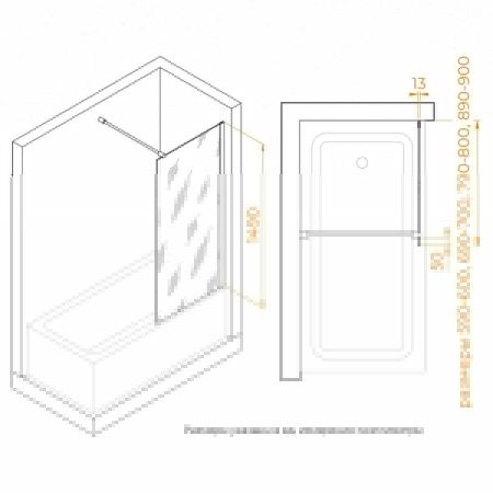 Душевая шторка на ванну RGW Screens 351105107-34 70х150 стекло тонированное профиль черный ориентация универсальная