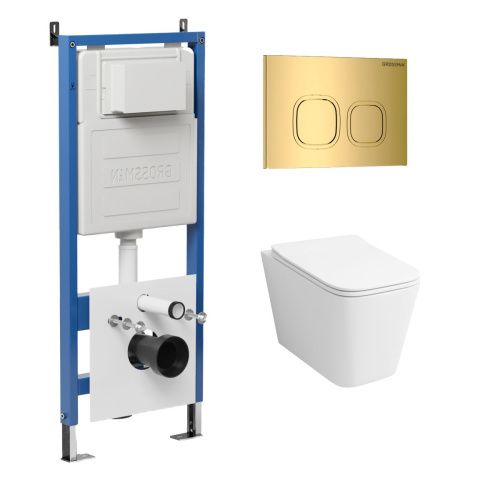 Инсталляция + кнопка смыва + унитаз Grossman Cosmo 97.4441S.02.300