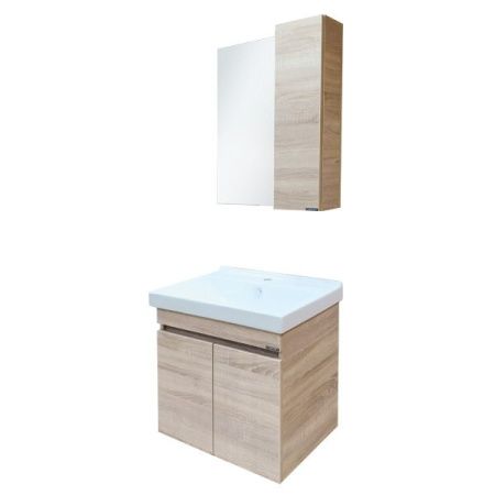 Тумба с раковиной Comforty Тромсе 00004142217CF 60х40 подвесная цвет коричневый