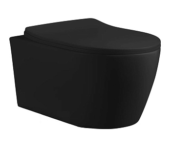 Унитаз подвесной Cerutti SPA CT10016 черный матовый с сиденьем микролифт безободковый каскадный смыв
