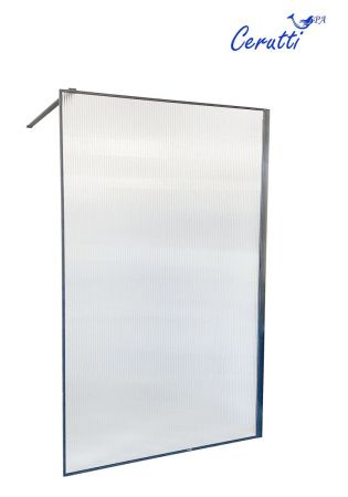 Душевая перегородка Cerutti SPA STRIP T90 90х190 стекло рифленое профиль черный