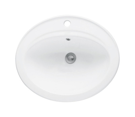 Раковина из санфаянса CeramaLux 9413 56х48 встраиваемая цвет белый 1 отверстие под смеситель