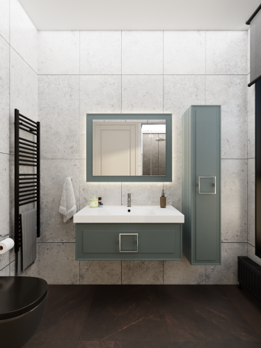 Тумба с раковиной La Fenice CUBO NFNC-01-CUB-G-100-3-100 101х36х49 подвесная цвет серо-зеленый - фото 4