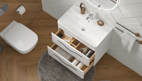 Тумба под раковину Velvex JILL tpJIL.80.2Y-233 78х38х60 подвесная цвет белый - фото 4