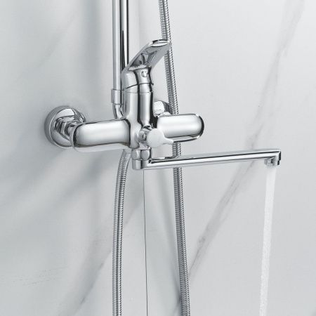 Душевая стойка Raffine F3685 настенная цвет хром