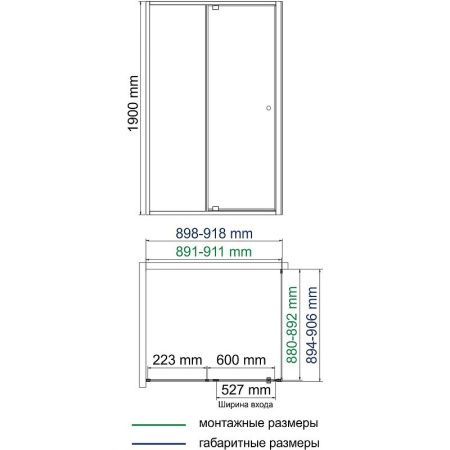 Душевой уголок Wasserkraft Aula 11P 11P03 90х90 стекло прозрачное профиль хром без поддона