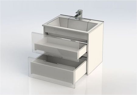 Тумба с раковиной Aquanet Алвита 00213094 60х50 подвесная цвет серый