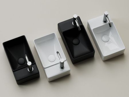 Раковина из сантехнического фарфора Ceramica Nova ELEMENT CN5045MB 40х20 подвесная цвет черный 1 отверстие под смеситель