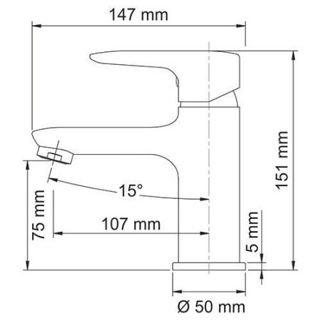 Смеситель Wasserkraft Vils 5600 5603 на раковину хром