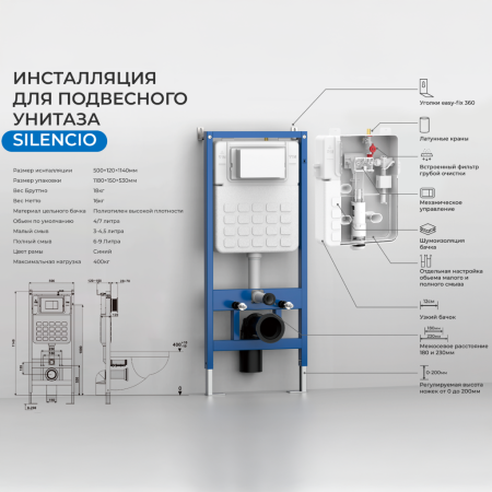 Инсталляция для унитаза Iberica Blanca SILENCIO IB001.0.000.000.000