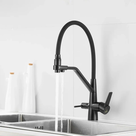 Смеситель для кухни Rose R558H на мойку черный