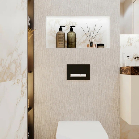 Клавиша смыва механическая Lavinia Boho RelFix 38050601 цвет черный матовый/белый