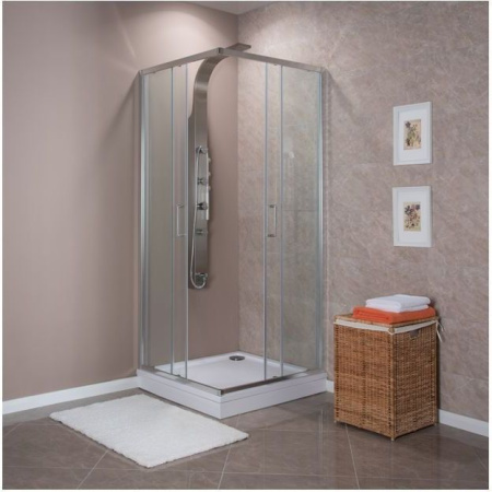 Душевой уголок Aquanet Alfa NAA1142 100х100 стекло прозрачное профиль хром глянцевый без поддона