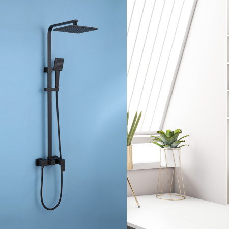 Душевая стойка ABBER AF8220B настенная цвет черный матовый