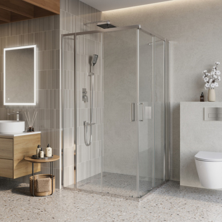 Душевой уголок BelBagno LUCE LUCE-A-22-80+20-C-Cr стекло прозрачное 6 мм