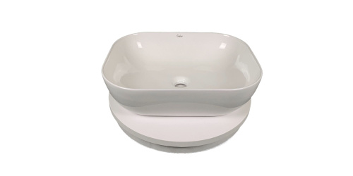 Раковина из сантехнического фарфора Sintesi SIN-LVB-APP-403 50х41 накладная цвет белый - фото 4