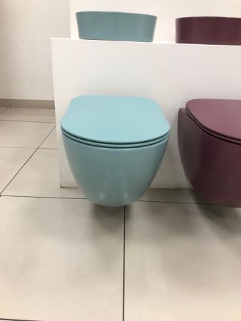 Чаша унитаза подвесная Creavit Free FE322-00NY00E-0000 цвет бирюзовый без сиденья смыв торнадо