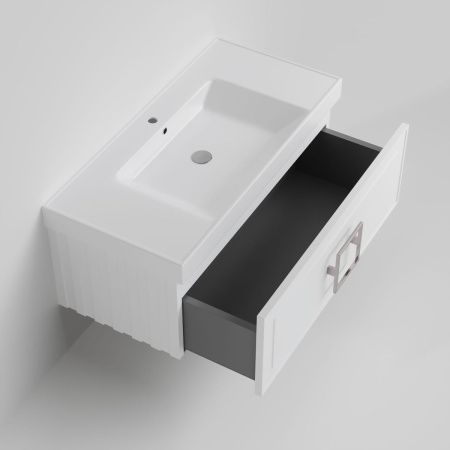 Тумба с раковиной La Fenice CUBO NFNC-01-CUB-B-100-1-100 100х50 подвесная цвет белый