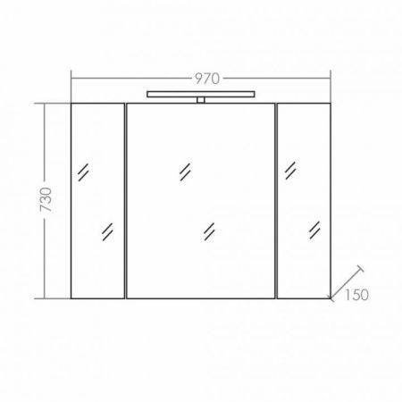 Зеркало-шкаф СанТа Стандарт 113013 100х70 подвесной цвет белый