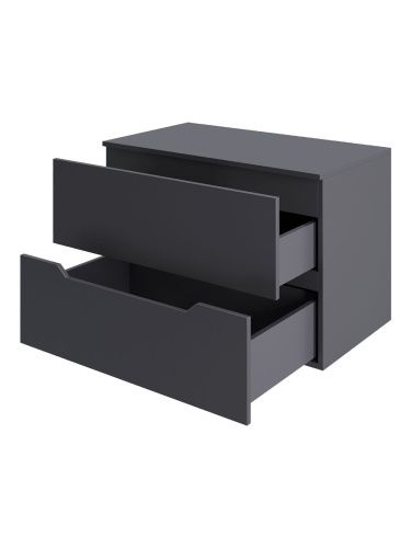 Тумба с раковиной Orange Line Li-70TugMDF+B04-405W 70х46х69 подвесная цвет графит матовый - фото 2