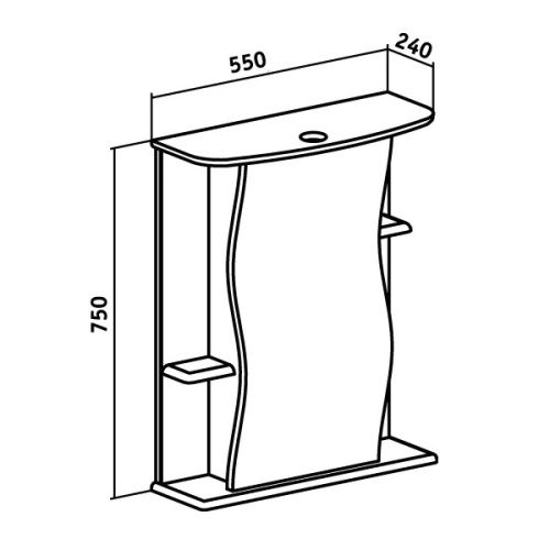 Зеркало-шкаф RUNO Лилия 28 55х75 подвесной цвет белый - фото 4