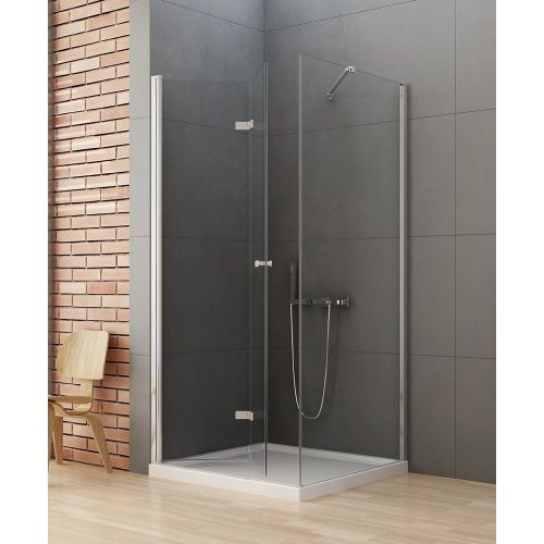 Душевой уголок New Trendy NEW SOLEO Chrome D-0148A/D-0089B 100х80 стекло прозрачное профиль хром без поддона - фото 2