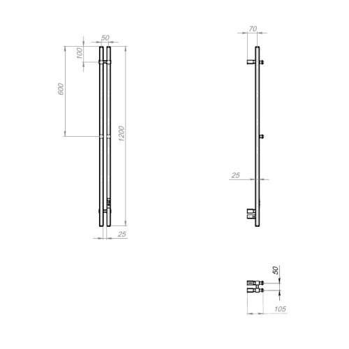 Полотенцесушитель Тругор Вектор Пэк сп ПэкспВекторкв212010чернВГП 8х120 электрический черный - фото 2
