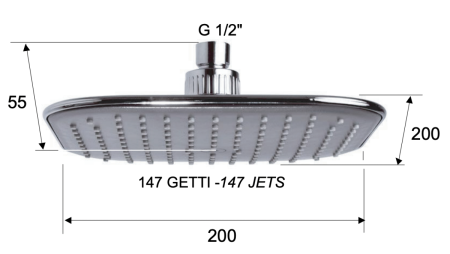 Верхний душ Remer 354QIX 20х20 хром