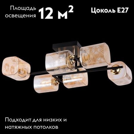 Люстра потолочная Reluce 72108-0.3-06 BK+FGD