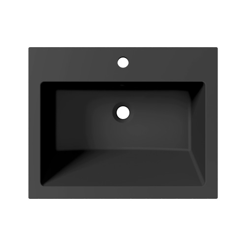 Раковина из литьевого мрамора Uperwood Megan 45481000001 60х48 полувстраиваемая цвет черный - фото 3