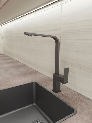 Смеситель для кухни Knotlor STABLE KN-21/GM на мойку вороненая сталь - фото 4