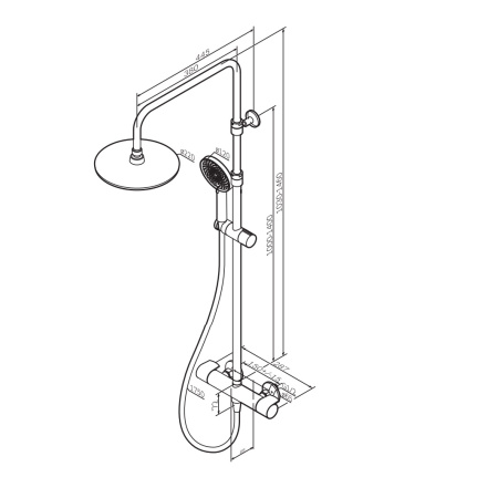 Душевая стойка Am.Pm X-Joy F0785A444 настенная цвет розовое золото