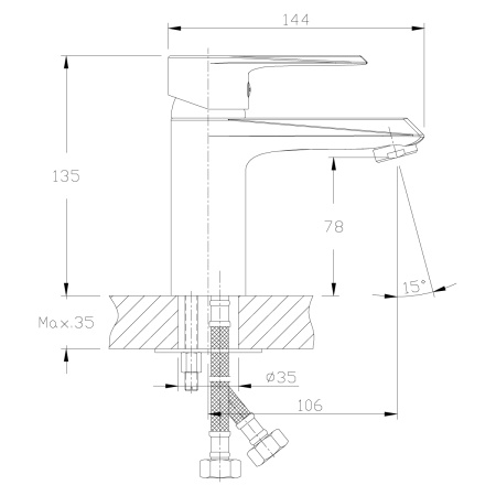 Смеситель Rossinka RS28 RS28-11 на раковину хром