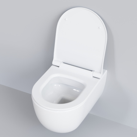 Чаша унитаза подвесная Ambassador Abner 103T20001R цвет белый глянцевый без сиденья каскадный смыв